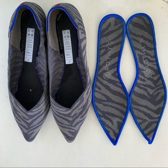 Rothy’s Gray Zebra Pointed Flats sz 9.5 - Picture 5 of 7